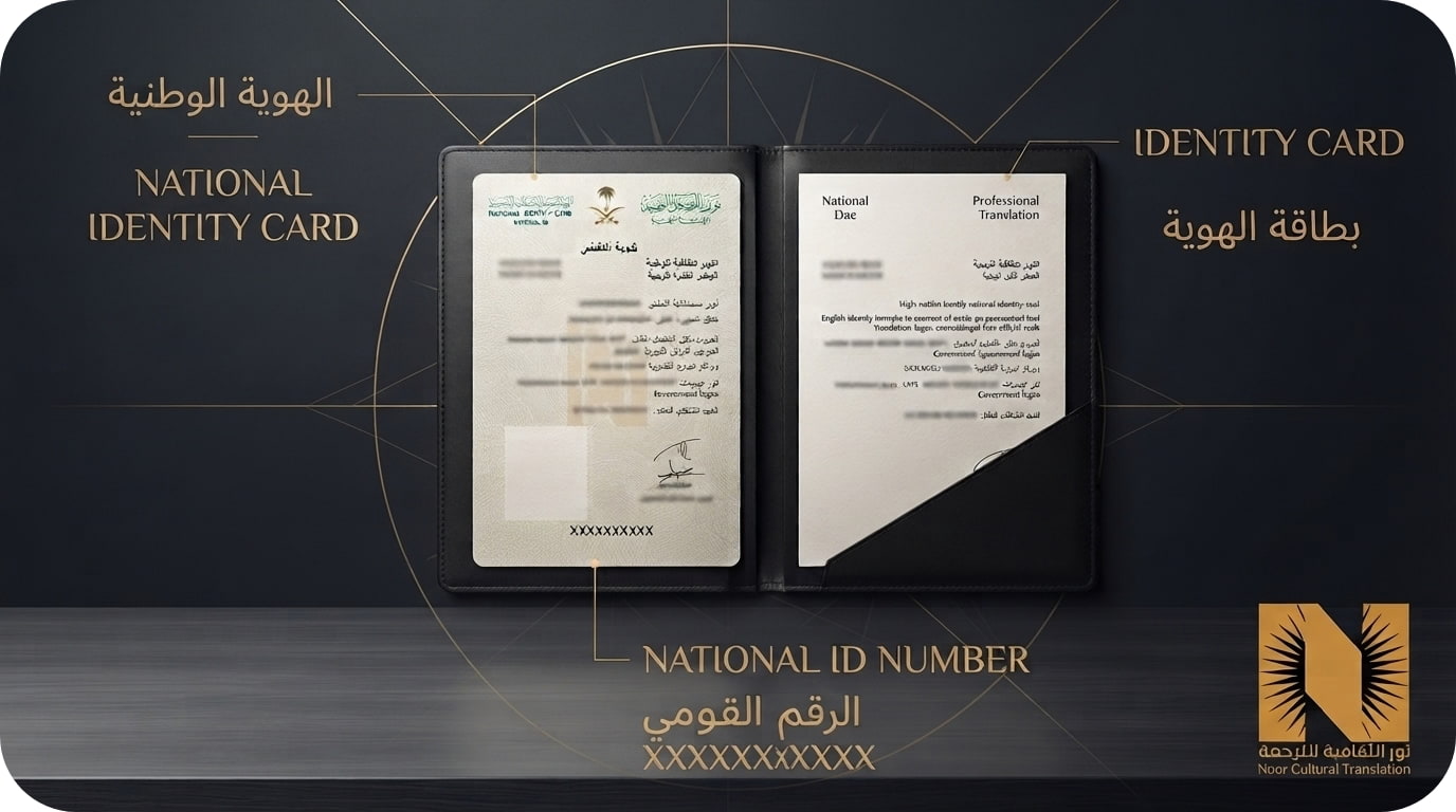 ترجمة البطاقة الشخصية بالانجليزي