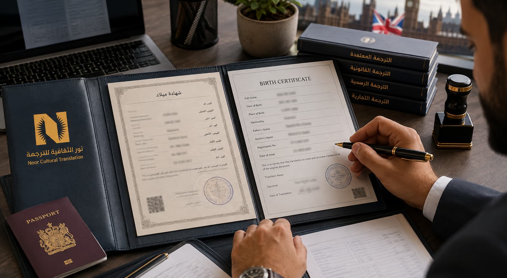 ترجمة الأوراق للسفارة البريطانية