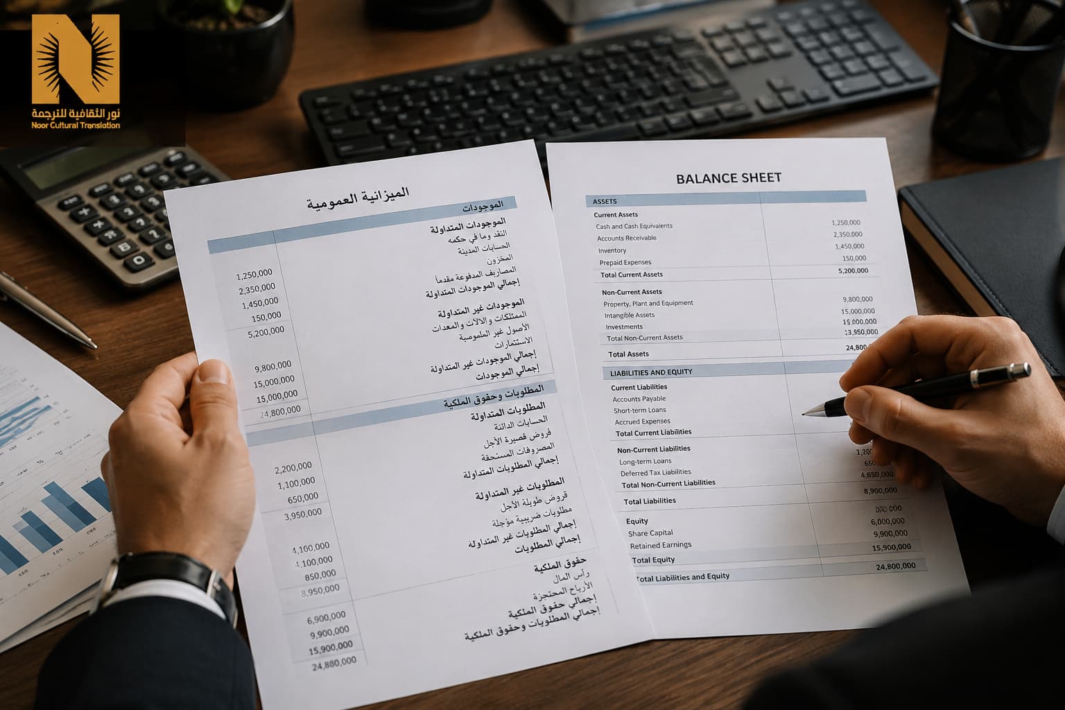 ترجمة ميزانية معتمدة