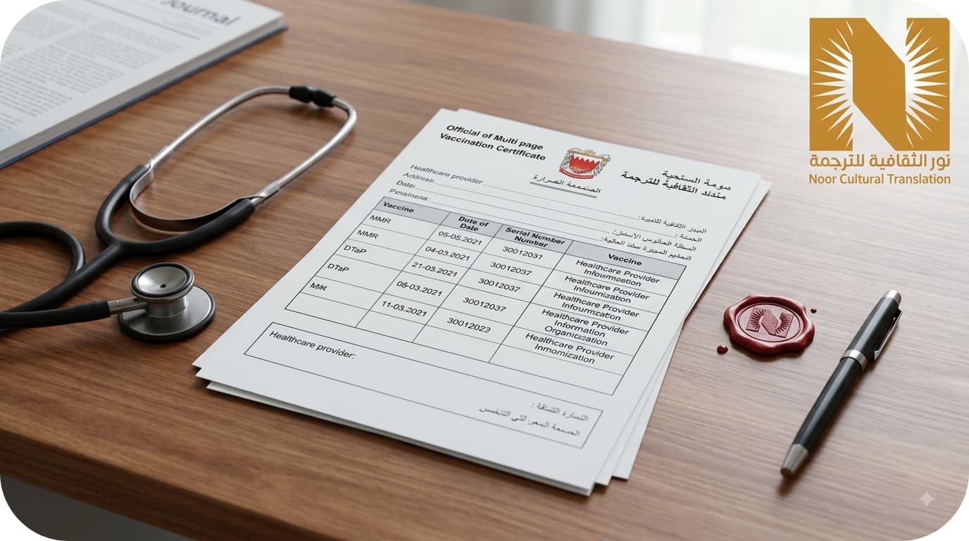 ترجمة شهادة التطعيمات
